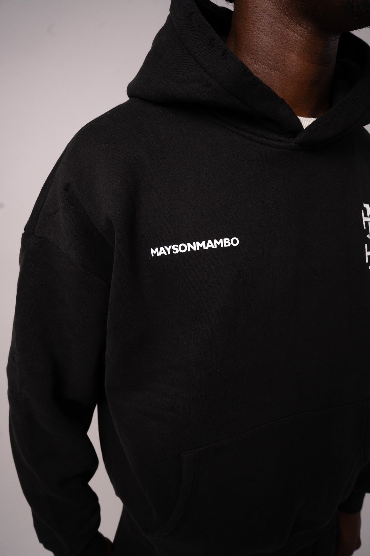 Dual MM Logo Pullover Hoodie - Black